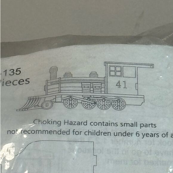 Train, Coal Car and Caboose PLU-135 200+Pieces Vintage Wooden Puzzle NWOT - Picture 1 of 6